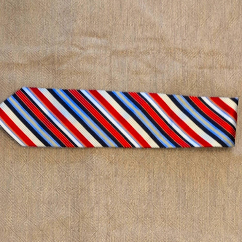 Striped Red, Blue, and White Men's Tie